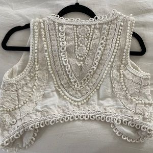 Anthropologie - Ranna Gill Embellished White Vest